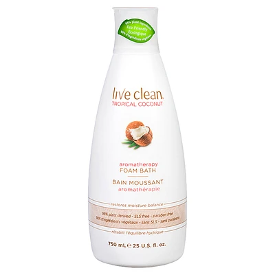 Live Clean Foam Bath - Tropical Coconut - 750ml