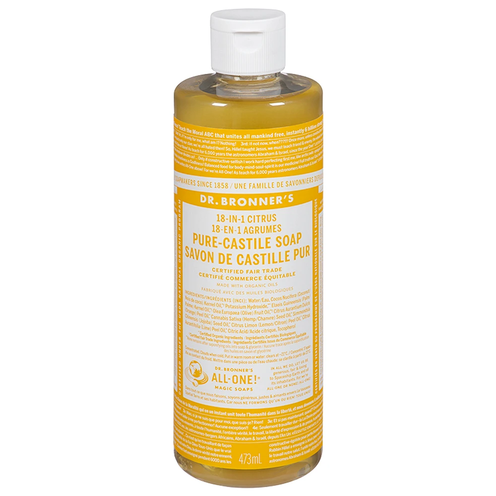 Dr. Bronner's 18-in-1 Pure-Castile Liquid Soap - Citrus - 473ml