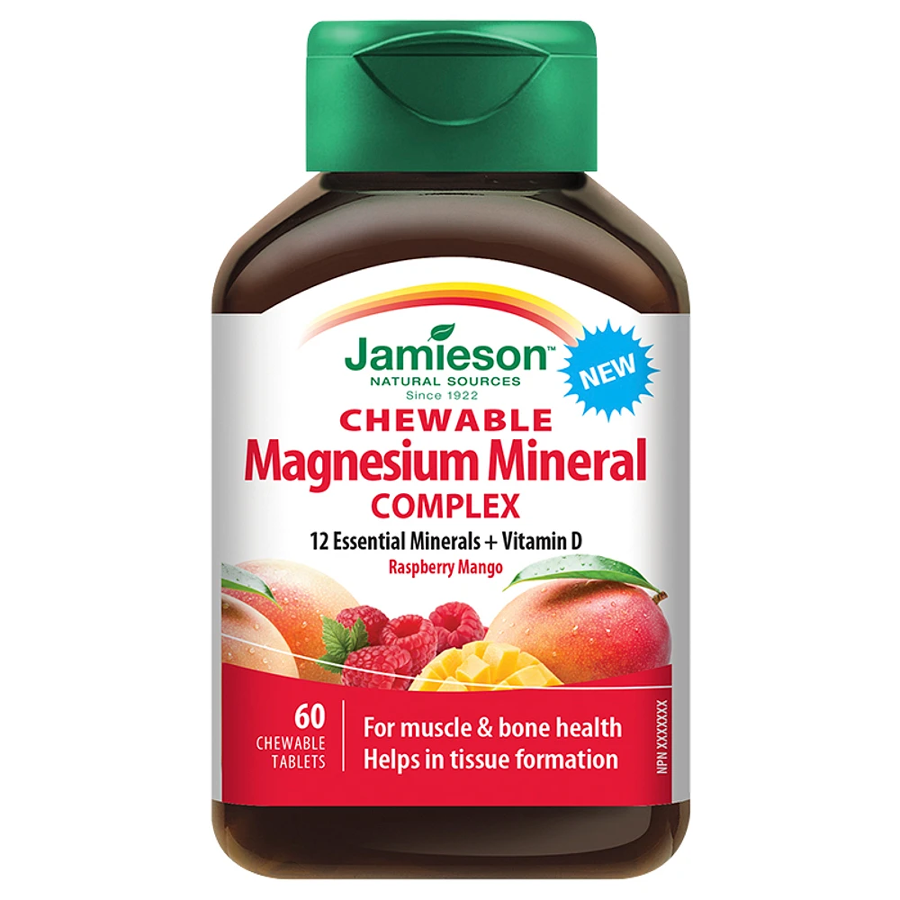 Jamieson Chewable Magnesium Mineral Complex - Raspberry Mango - 60s