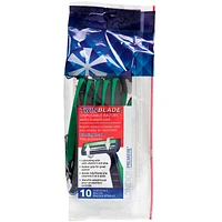 LONDON Premiere Twin Blade Disposable Razors with Rubber Grip - 10s