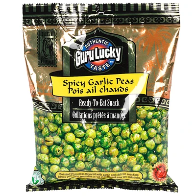 Guru Lucky Ready to Eat Snack - Spicy Garlic Peas - 341g