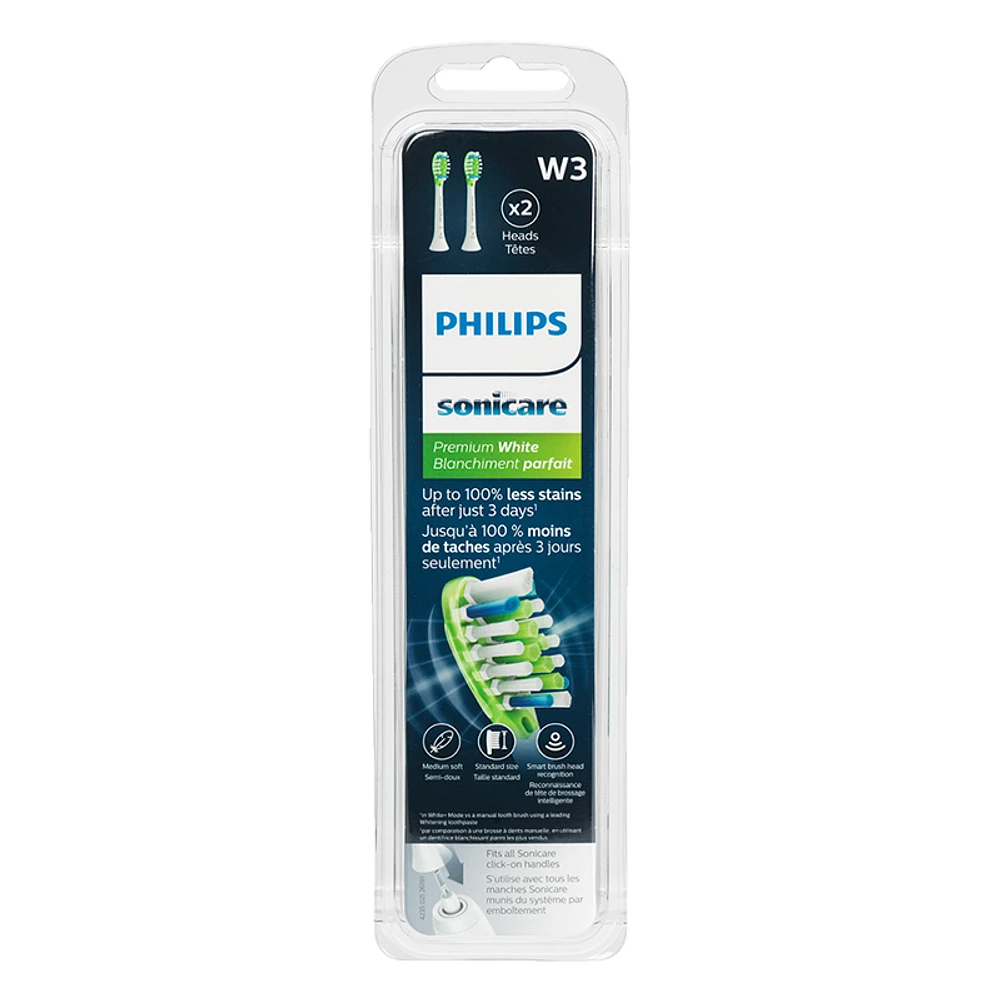 Philips Sonicare Premium Whiten Replacement Brush Head -White - HX9062/65