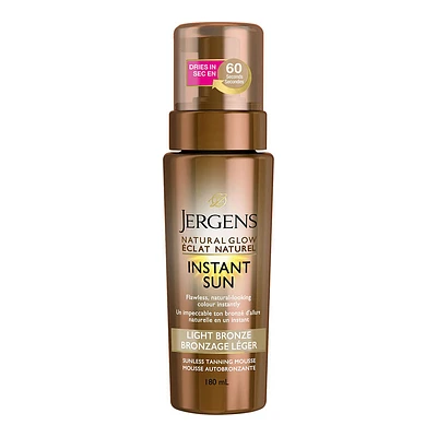 Jergens Natural Glow Instant Sun Sunless Tanning Mousse - Light Bronze - 180ml