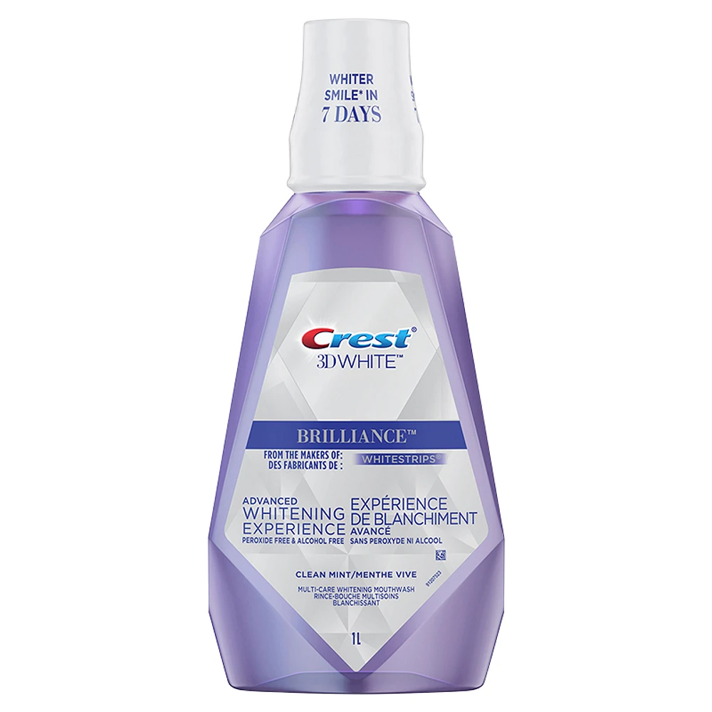 Crest 3D White Brilliance Whitening Mouthwash - Clean Mint - 1L