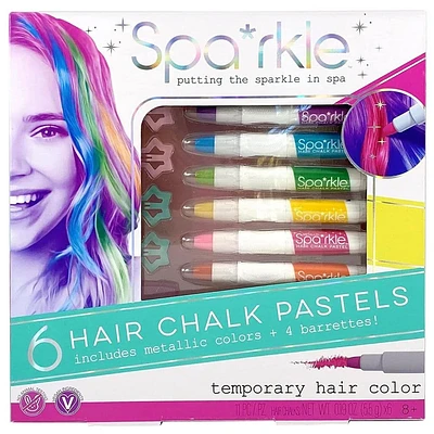 Spa Hair Chalk and Barrettes Set