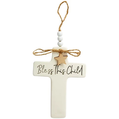 Little Blessings Ceramic Cross with Charm