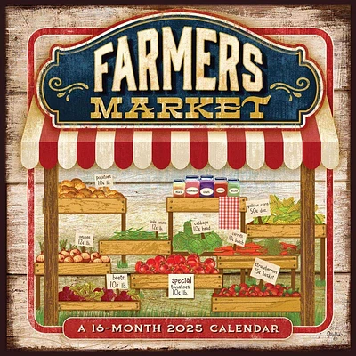 Farmers Market 2025 Wall Calendar