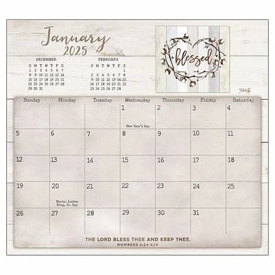 Faith and Family Magnetic 2025 Desk Pad