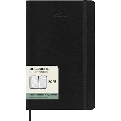 Moleskine Large Black Weekly Soft Cover 2025 Planner