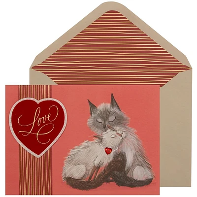 Two Cats Snuggling Valentine’s Day Card