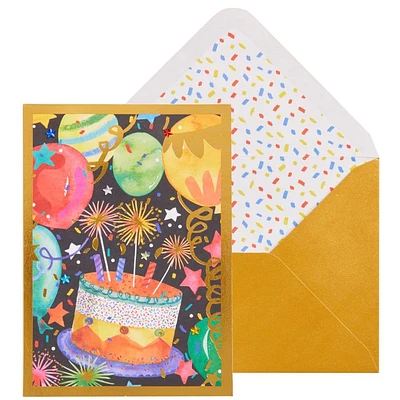 Birthday Celebration Card with Foil & Rhinestone Accents