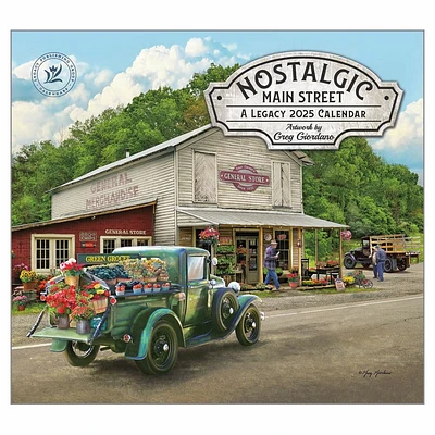 Nostalgic Main Street 2025 Wall Calendar