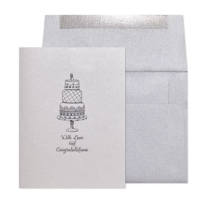 Glitter-Accented Wedding Cake Card