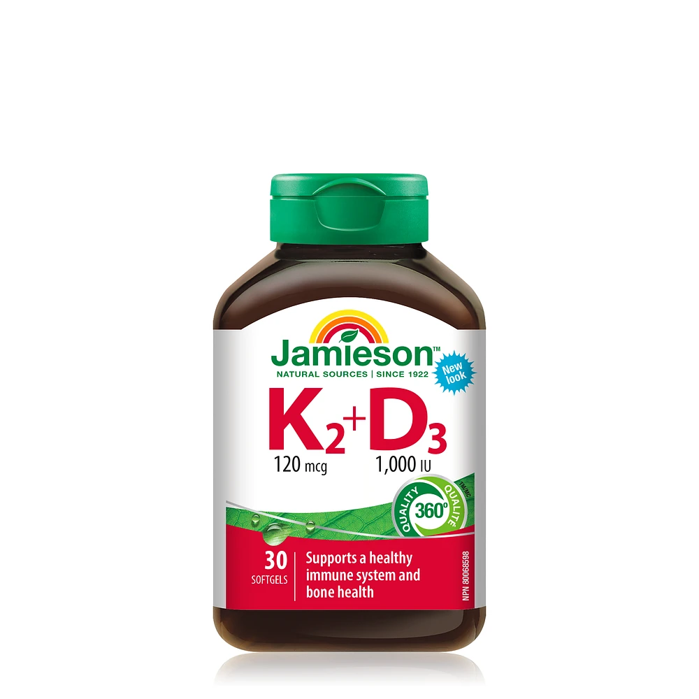 Jamieson™ Vitamin K2 + D3 - 30 Softgels
