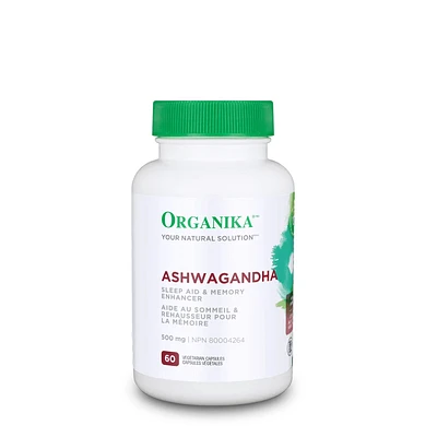 Organika® Ashwagandha 500mg - 60 Vegetarian Capsules