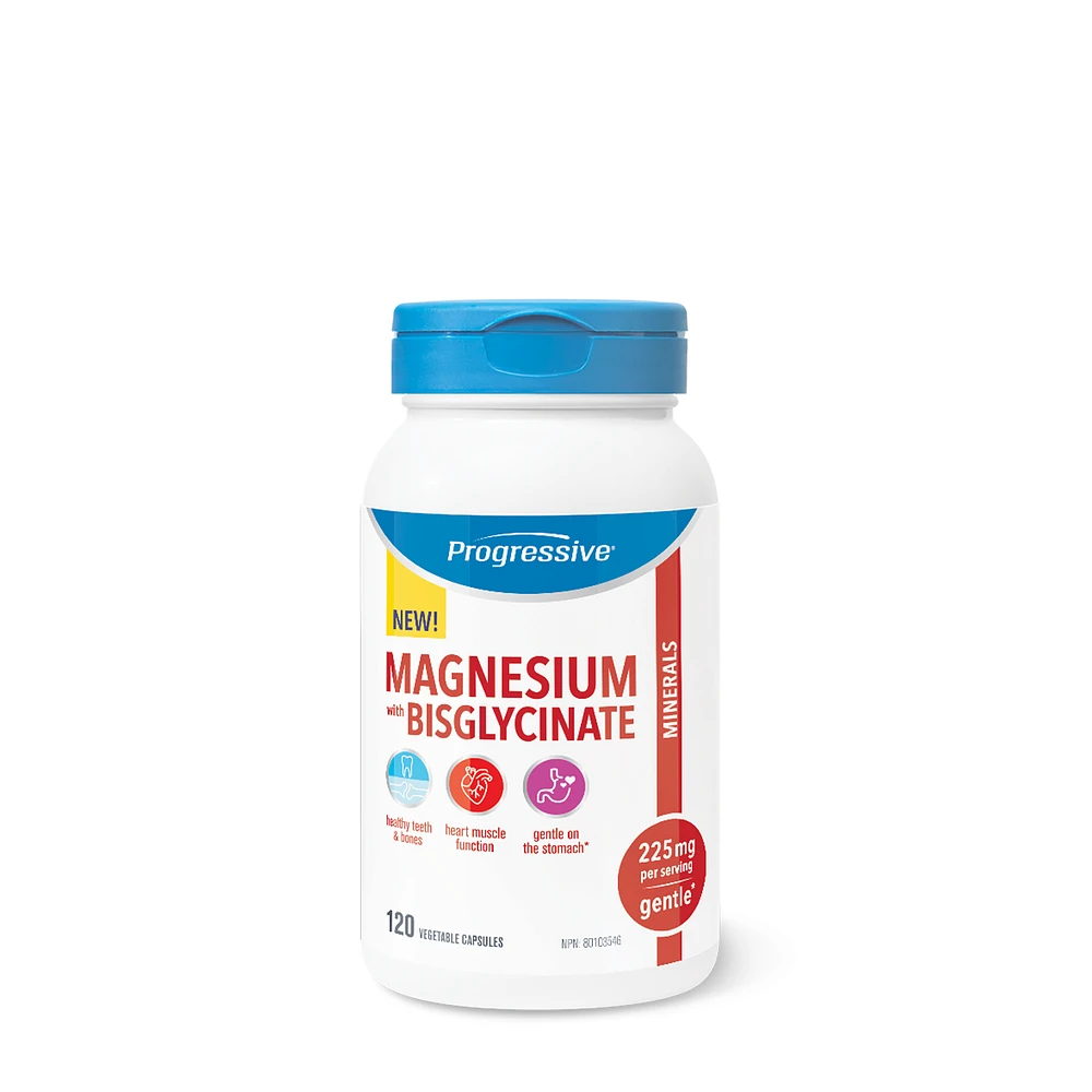 Progressive Nutritional Therapies® Magnesium with Bisglycinate 225mg - 120 Vegetable Capsules