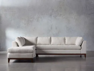 Bryden Upholstered 129" Left Arm Daybed Sectional in Tania Cashmere