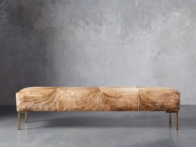 Tilton Leather 70" Bench in Blonde Brindle Hair on Hide