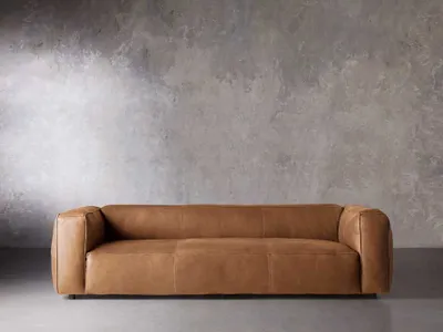Madrone Leather 100" Sofa in Lanie Camel