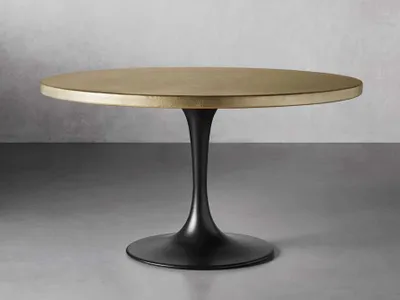 Brass Aluminum 54" Round Top with Black Tulip Base