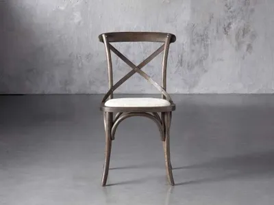Cadence Dining Side Chair with Linen Seat in Dark Brown