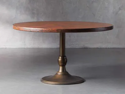 Copper 48" Round Top with Wade Brass Base