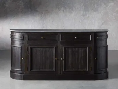 Kensington 75" Buffet with Bluestone Top in Dark Ebony