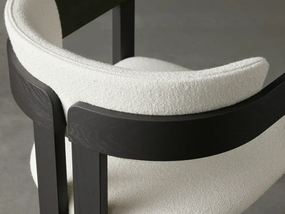 Arhaus Rodin Matera Cashmere Arm Chair in Vesuvio Black