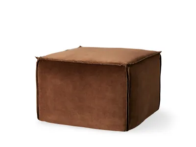 Washed Velvet 23" Russet Pouf