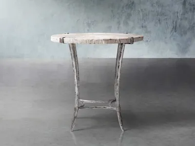 Boracay 24" End Table With Marble Top in Platinum