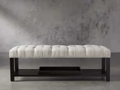 Chambers Tufted Bench in Dasher Ash