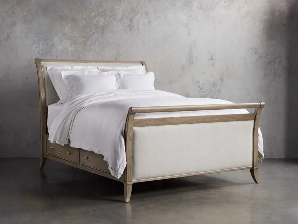 Pearson Gallery Bed Cane Queen in Gray | Arhaus