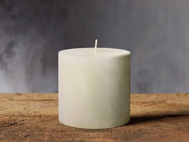 Standard Flameless Wax Pillar Candle - Ivory