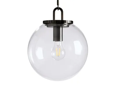 Wescott Globe Pendant in Clear with Bronze Chain