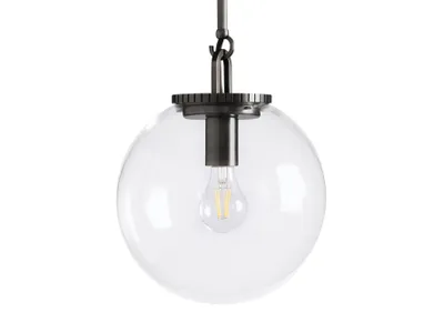 Westcott Globe Pendant in Clear with Bronze Rod