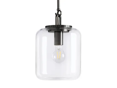 Arhaus Wescott Cylinder Pendant in Clear with Brass Rod