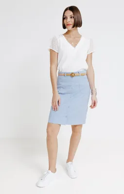 Jupe en coton et tencel