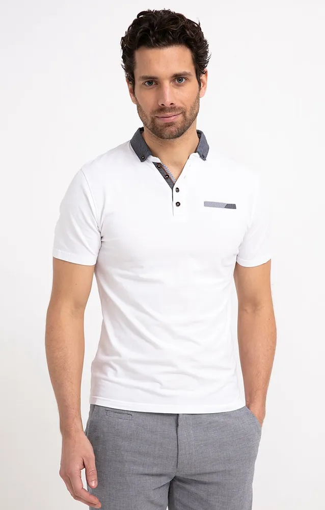 Polo manches courtes Chambray