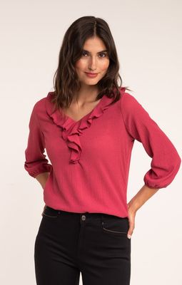 tee shirt uni avec volant