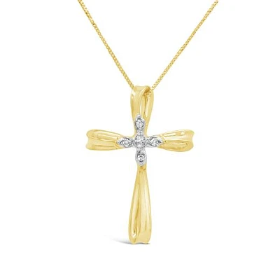 Yellow Gold 0.04CTW Diamond Cross Pendant