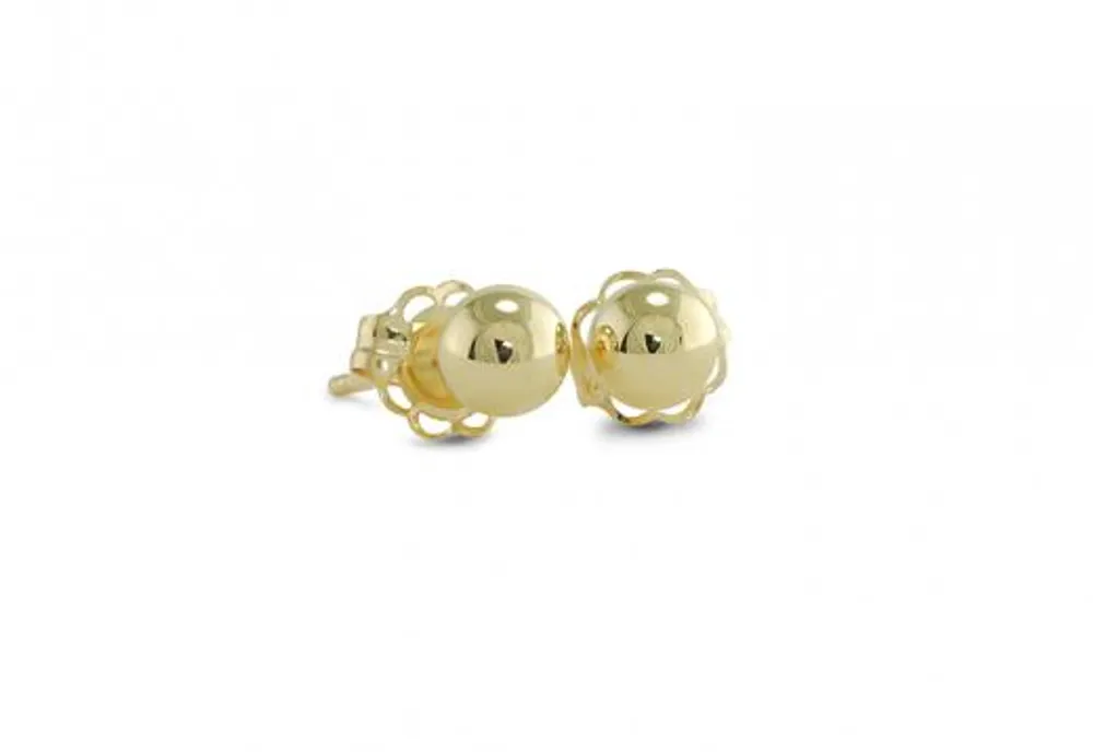 10K Yellow Gold 4mm Ball Earrings