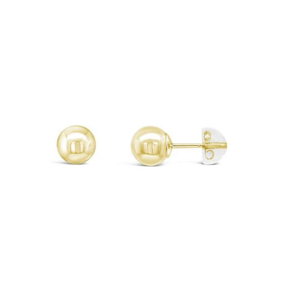 10K Yellow Gold 6mm Ball Earrings