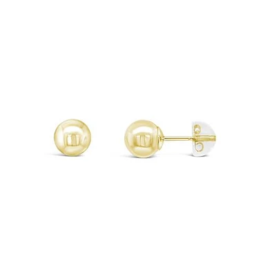 10K Yellow Gold 6mm Ball Earrings