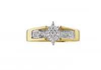 Trio Yellow Gold 0.18CTW Diamond Bridal Ring