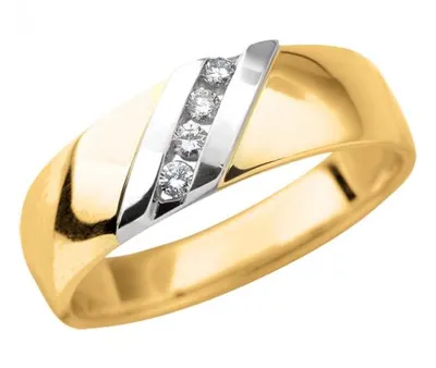 10K Yellow White Gold 0.12CTW Diamond "Devotion" Wedding Band