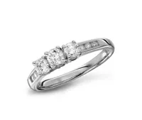 Legendary White Gold Three-Stone 0.50CTW Diamond Anniversary Ring