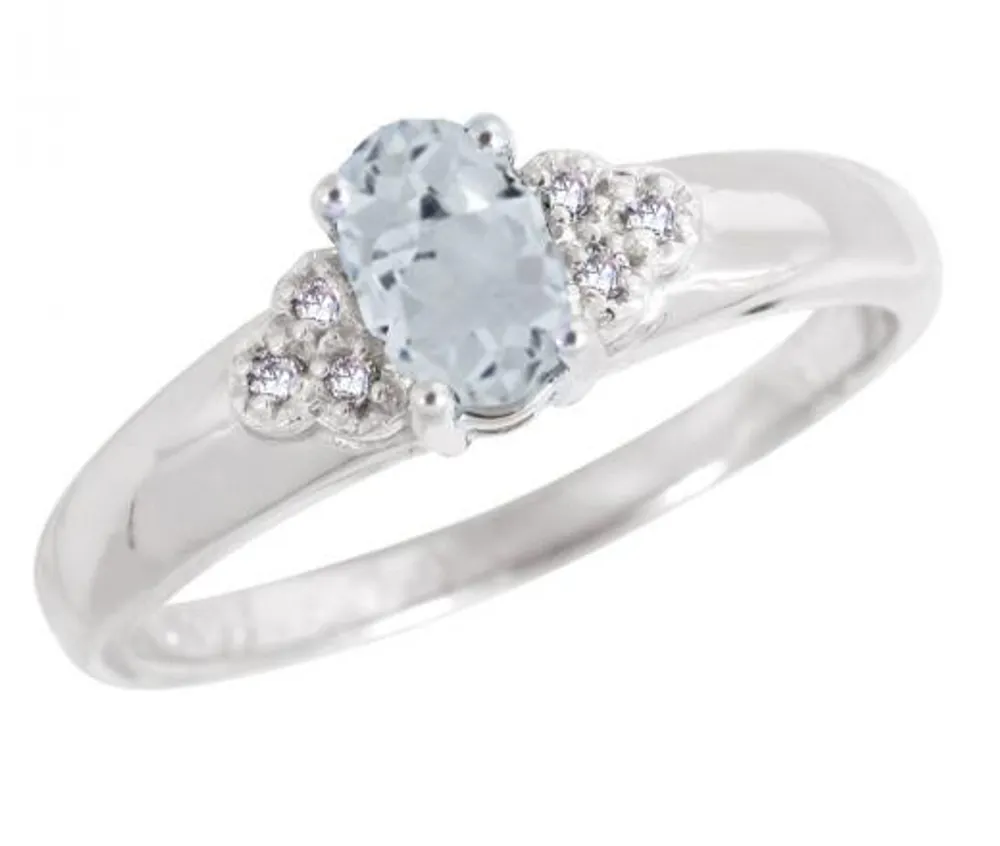 10K White Gold White Zircon 0.03CTW Diamond Ring