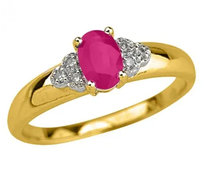 10K Yellow Gold Pink Tourmaline and 0.03CTW Diamond Ring