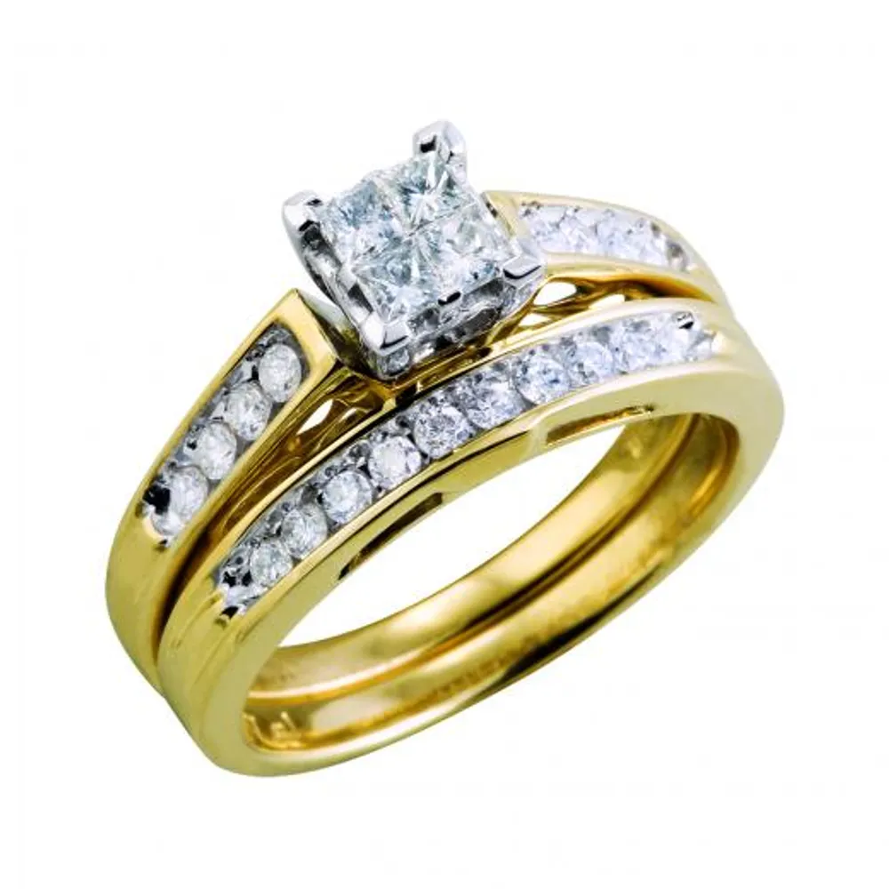 Princessa Gold 0.50CTW Diamond Bridal Set