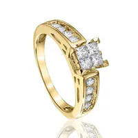 Princessa Gold 0.50CTW Diamond Bridal Set